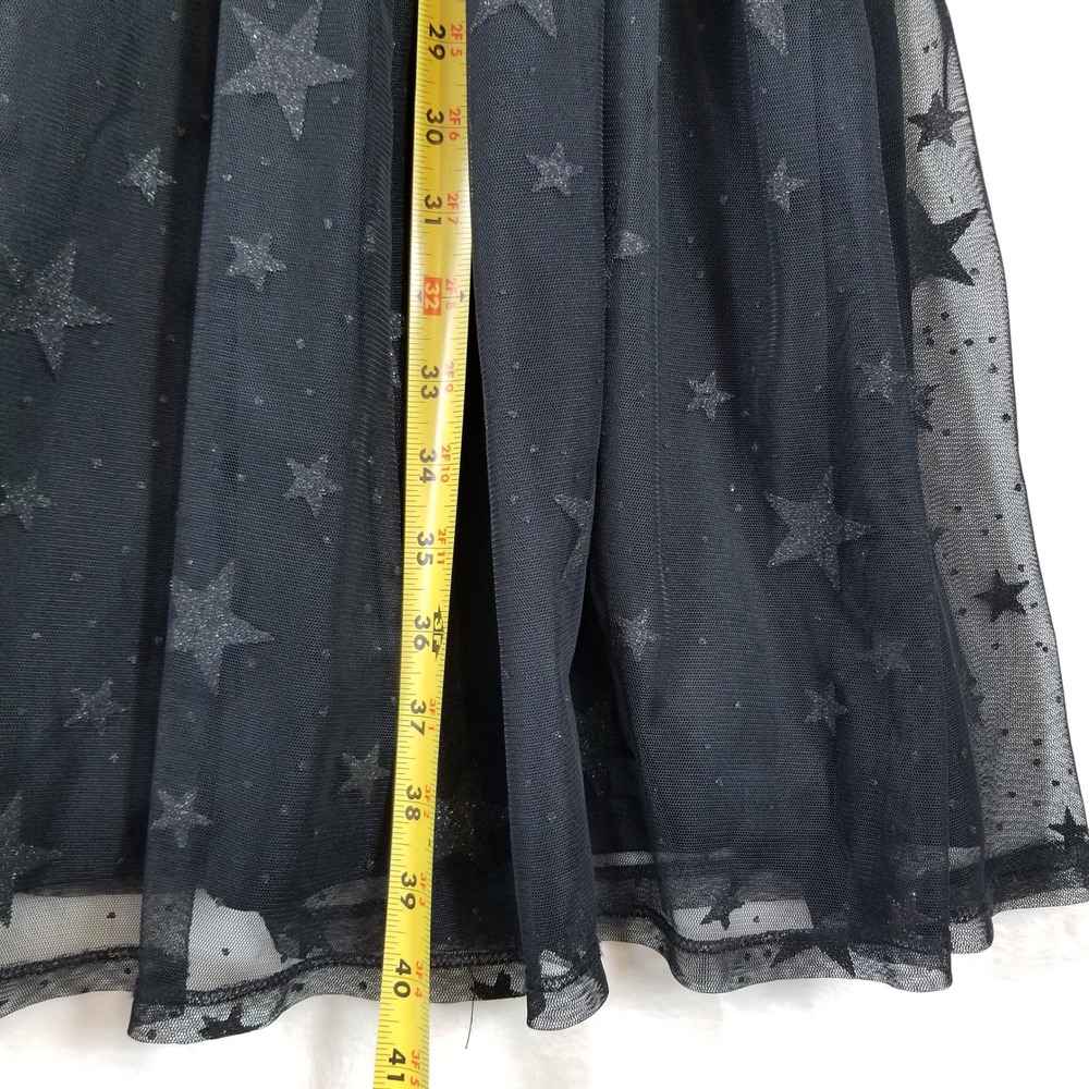Torrid Womens 18 Black Mesh Star Print Celestial Glitter Long Sleeve Midi Dress - Picture 6 of 7